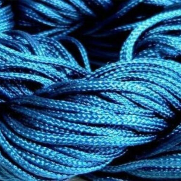 1 Hank ( 30 Metres ) Nylon Braided Braiding Cord Thread 1mm Kumihimo Blue T15