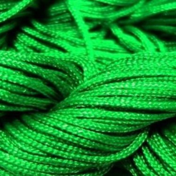 1 Hank ( 30 Metres ) Nylon Braided Braiding Cord Thread 1mm Kumihimo Green T17