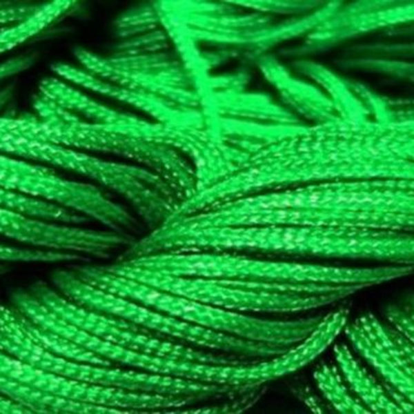 1 Hank ( 30 Metres ) Nylon Braided Braiding Cord Thread 1mm Kumihimo Green T17