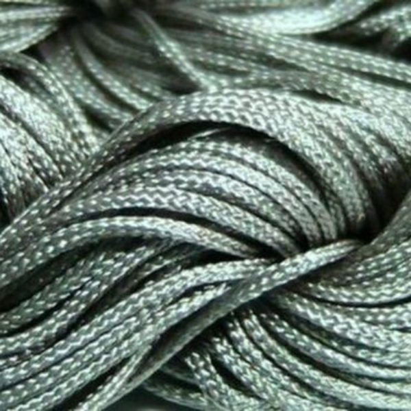 1 Hank ( 30 Metres ) Nylon Braided Braiding Cord Thread 1mm Kumihimo Silver Grey T19