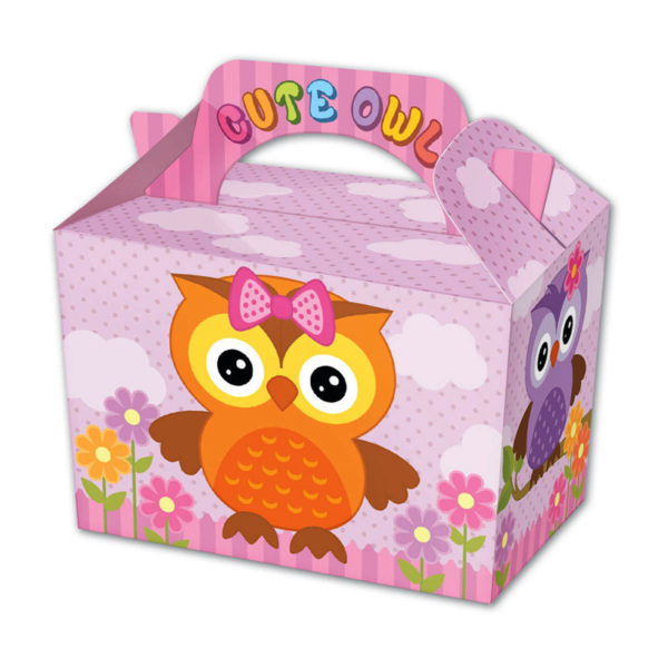 10 Party Food Boxes Loot Lunch Cardboard Gift Boxes Cute Owl