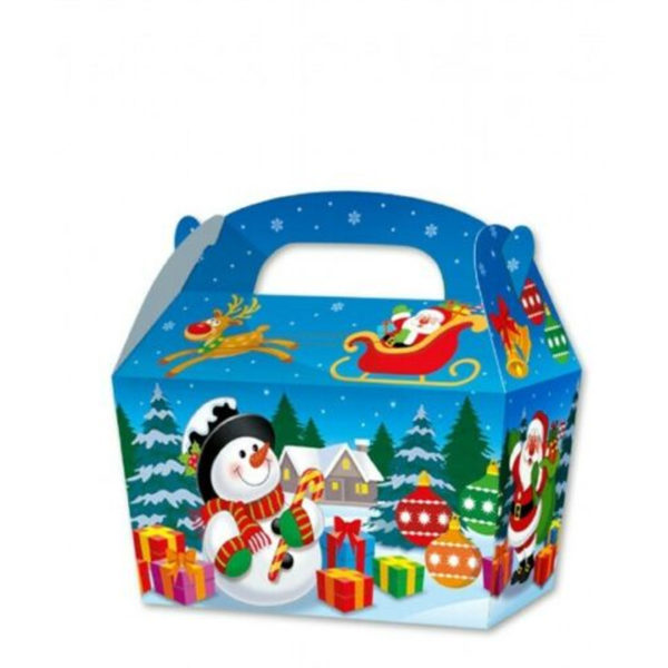 10 x Treat Boxes Cupcake Gift Bags Kids ML Christmas Scene