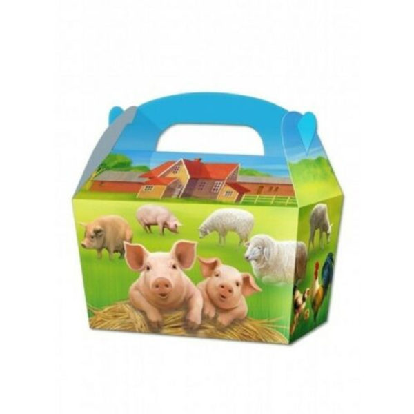 10 x Treat Boxes Cupcake Gift Bags Kids ML Farm