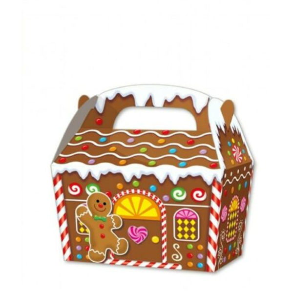 10 x Treat Boxes Cupcake Gift Bags Kids ML Gingerbread House