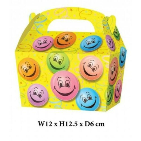 10 x Treat Boxes Cupcake Gift Bags Kids ML Smiley Face