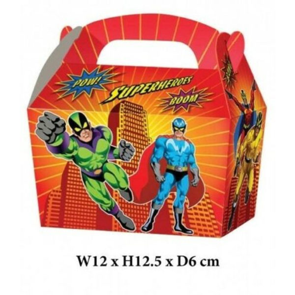 10 x Treat Boxes Cupcake Gift Bags Kids ML Superhero