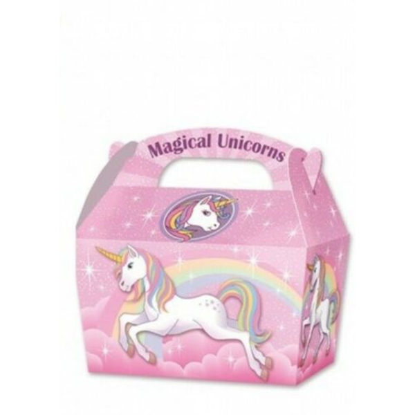 10 x Treat Boxes Cupcake Gift Bags Kids ML Unicorn