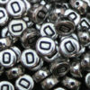 100 Pcs SILVER Acrylic Single Letter Coin Beads A - Z Disc Alphabet Bead 7mm ML D
