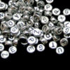 100 P Mixedcs SILVER Acrylic Single Letter Coin Beads A - Z Disc Alphabet Bead 7mm ML Mixed