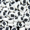 100 Pcs WHITE Acrylic Single Letter Coin Beads A - Z Disc Alphabet Bead 7mm ML #