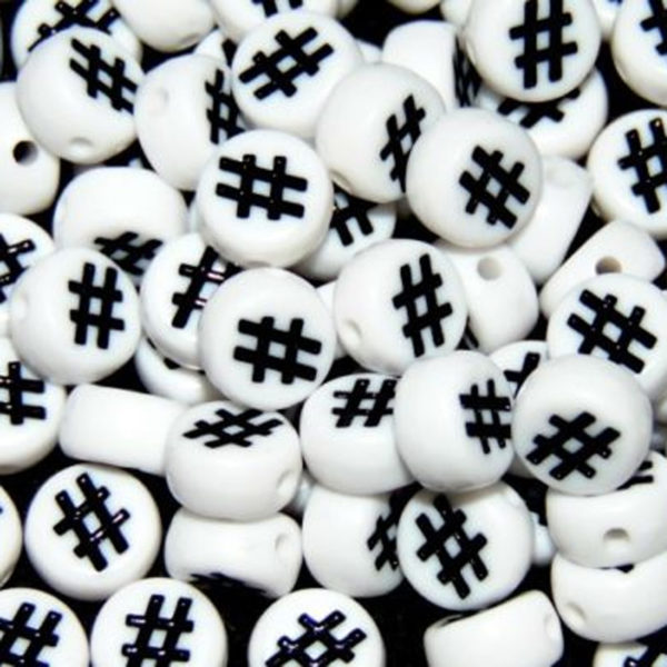 100 Pcs WHITE Acrylic Single Letter Coin Beads A - Z Disc Alphabet Bead 7mm ML #