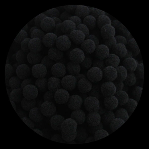10mm & 15mm Fluffy Craft Pompoms Mini Pom Poms Black