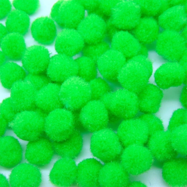 10mm & 15mm Fluffy Craft Pompoms Mini Pom Poms Light Green