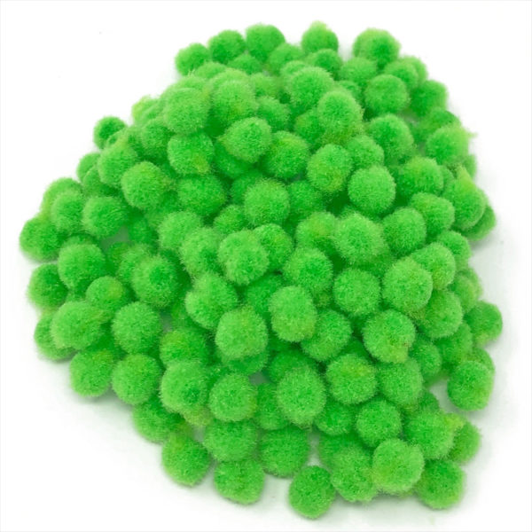 10mm & 15mm Fluffy Craft Pompoms Mini Pom Poms Light Green