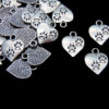 15 Pcs 17mm Tibetan Silver Paw Print Heart Pendants Charms Jewellery Beading M16