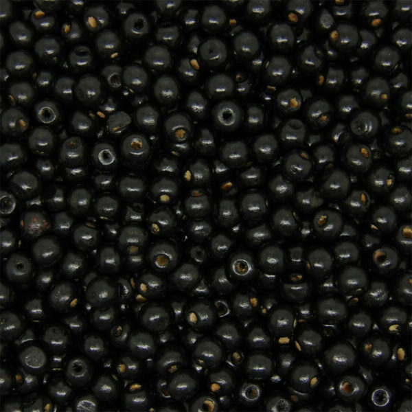 200 Pcs 8mm ROUND WOODEN BEADS WOOD CRAFT BEAD BLACK