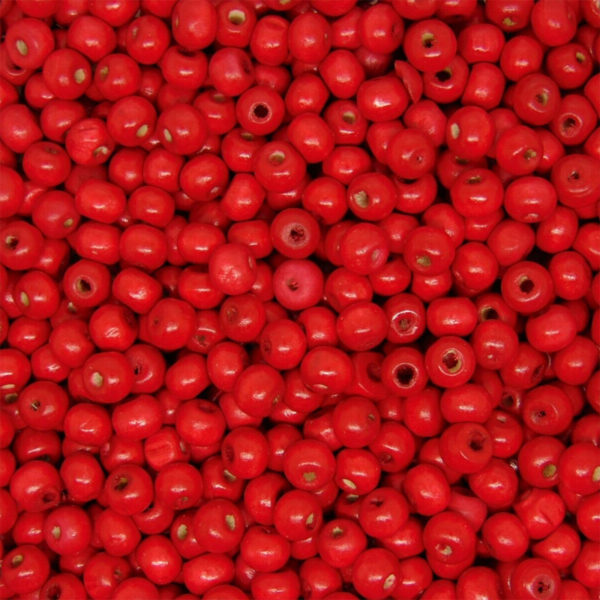 200 Pcs 8mm ROUND WOODEN BEADS WOOD CRAFT BEAD RED