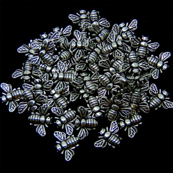 30 Pcs - Tibetan Silver 9mm Bumble bee Beads Insect Wasp