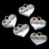5 Pcs Tibetan Silver Heart Charms Pendants ML Baby Girl