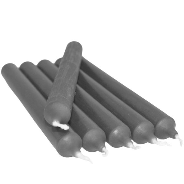 6 x Dinner Bistro Candles NON-DRIP Tapered Candles ML Dark Grey