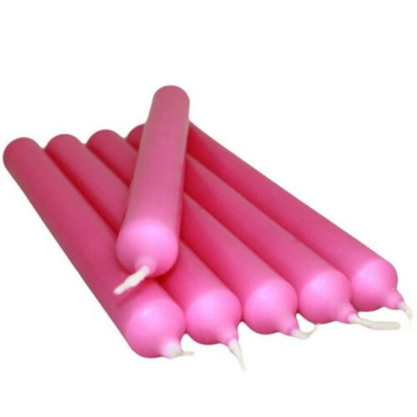 6 x Dinner Bistro Candles NON-DRIP Tapered Candles ML Fuschia