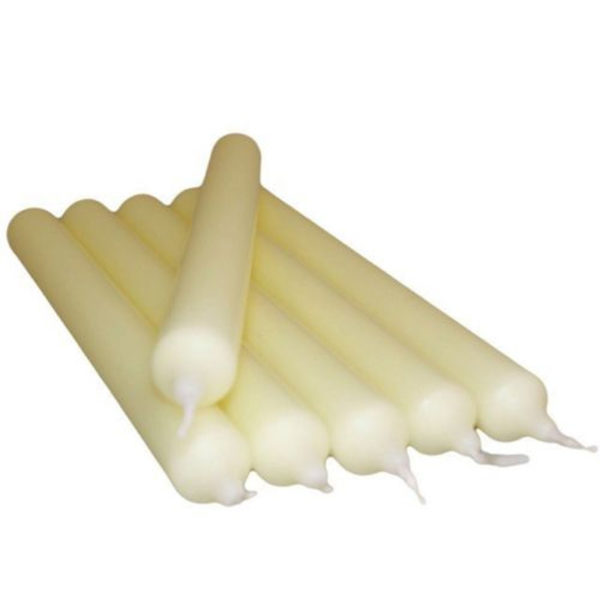 6 x Dinner Bistro Candles NON-DRIP Tapered Candles ML Ivory