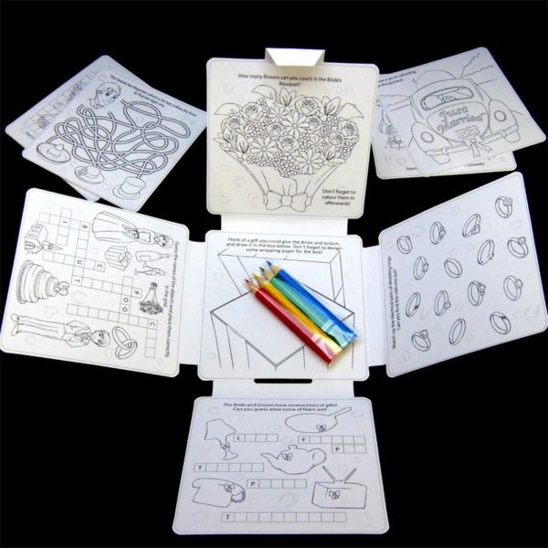 Kids Wedding Activity Pack Colouring Book & Crayons