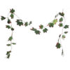8ft MAPLE LEAF GARLAND GREEN/RED
