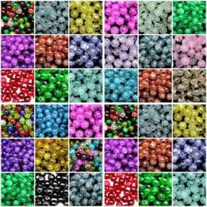 Round Glass Crackle Beads