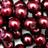 Round Glass PEARL Beads Various Sizes and Colours ML Bordeaux Red