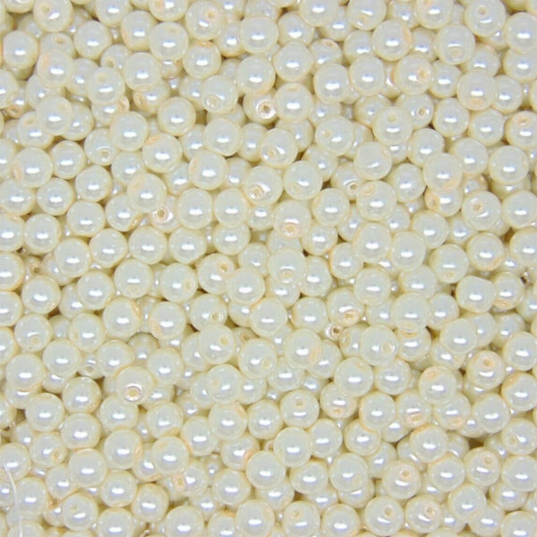 Round Glass PEARL Beads Various Sizes and Colours ML Ivory