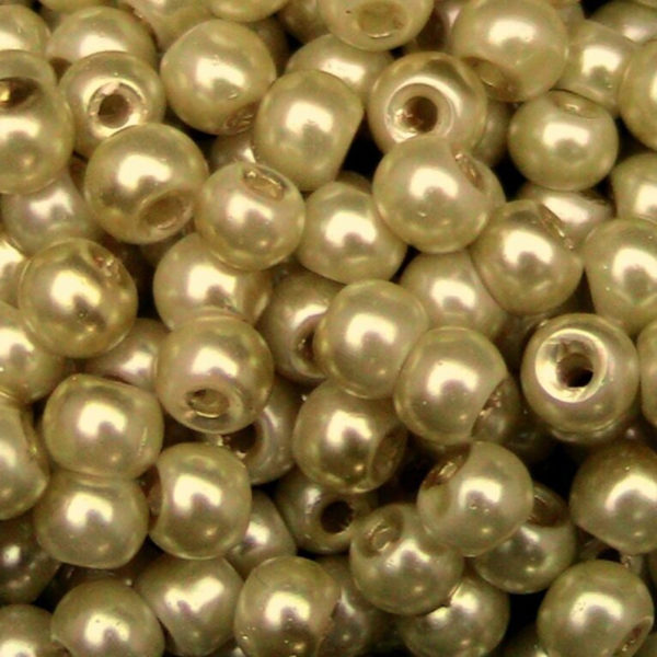 Round Glass PEARL Beads Various Sizes and Colours ML Honey Beige