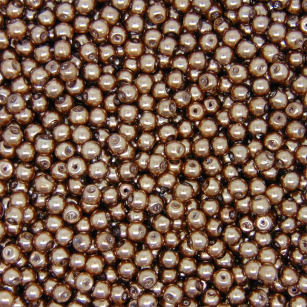 Round Glass PEARL Beads Various Sizes and Colours ML Mocha
