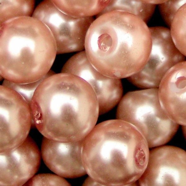 Round Glass PEARL Beads Various Sizes and Colours ML Peach