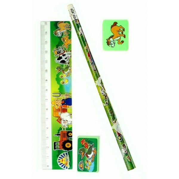 Children's Birthday Party Bag Filler Toys Farm Pencil Set