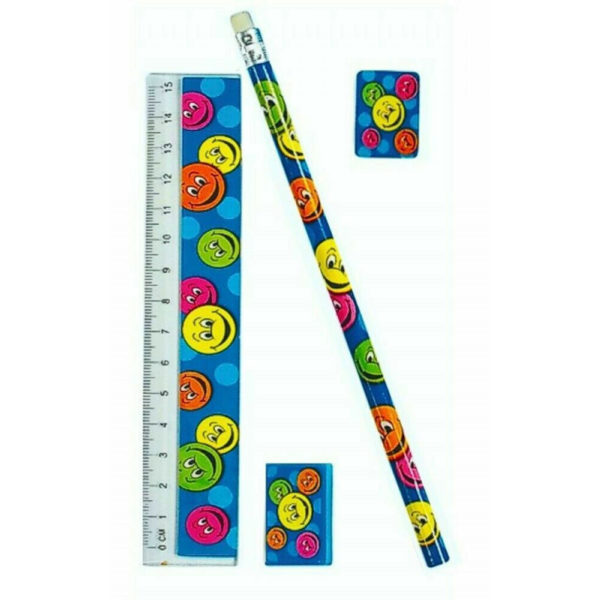 Children's Birthday Party Bag Filler Toys Smiley Face Pencil Set