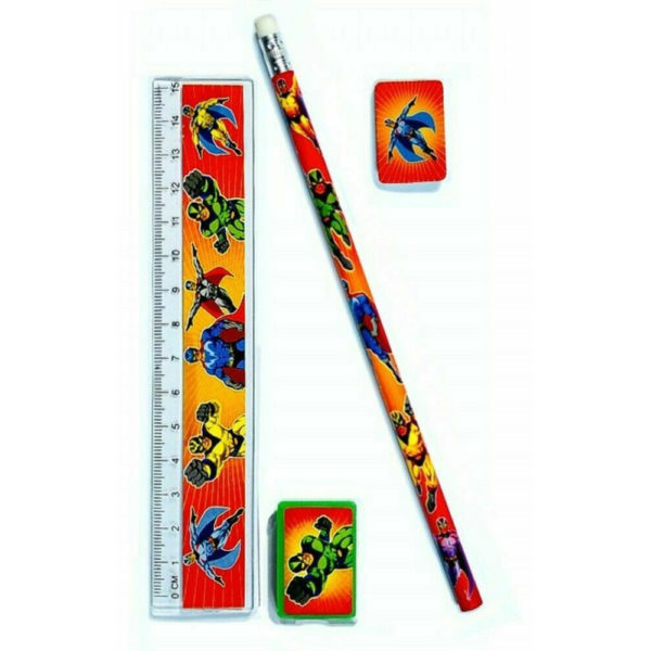 Children's Birthday Party Bag Filler Toys Superhero Pencil Set