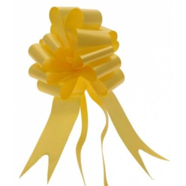 Large 50mm Party Pull Bows Floristry ML Yellow / Gold