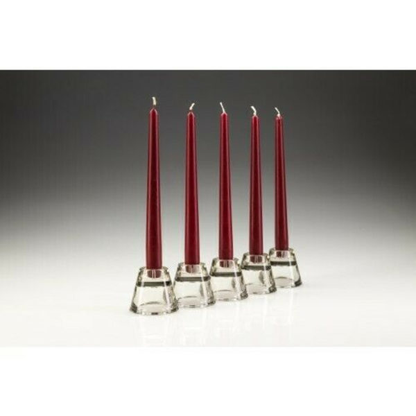 6 x Tapered Dinner Candles NON-DRIP Candles Bordeaux Red