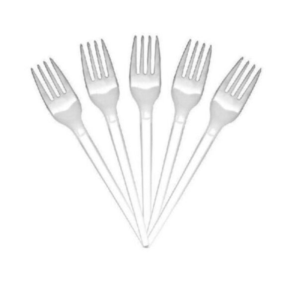 White Plastic Disposable Knives Forks Spoons Cutlery Strong Forks
