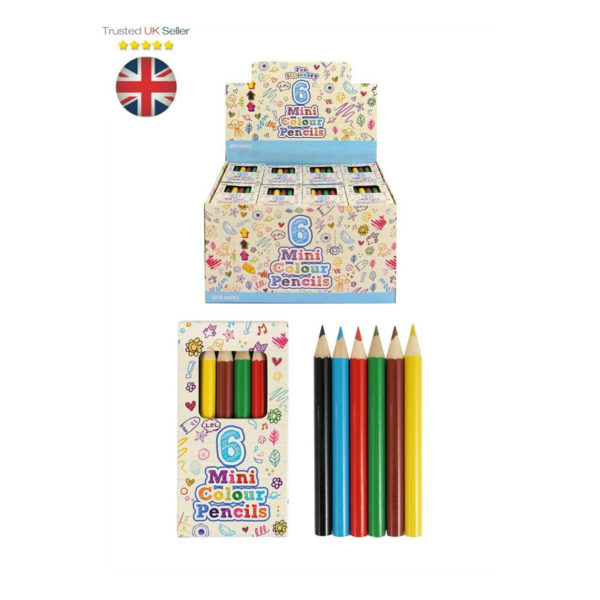 Packs 6 Mini Colouring Pencils Kids Party Bags Fillers Toys Lucky Dip