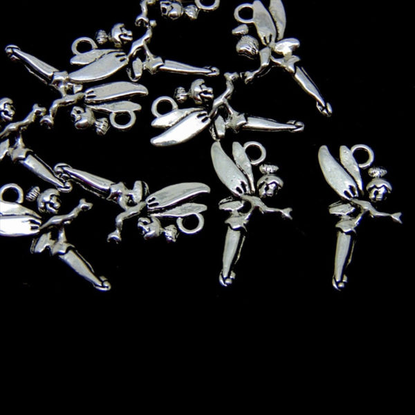10 Pcs Tibetan Silver Angel Fairy Charms Tinkerbell 25mm Jewellery Pendant Y198 