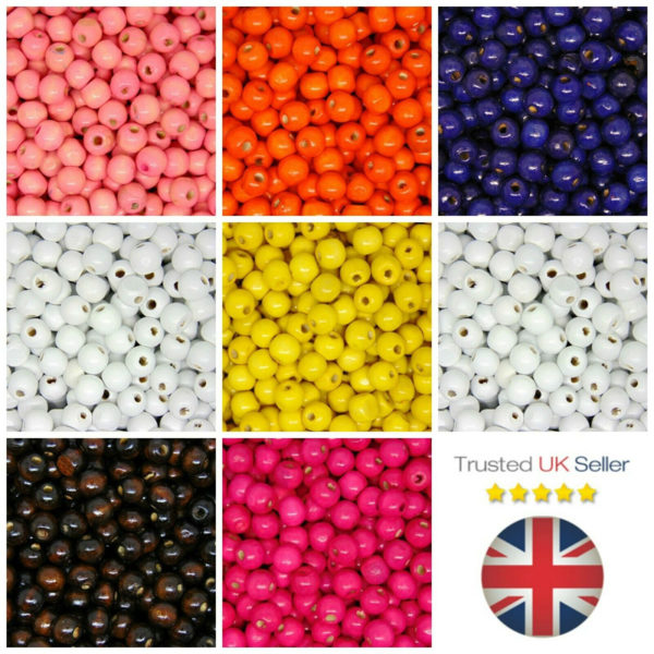 100 Pcs - 12mm ROUND WOODEN BEADS WOOD CRAFT BEAD KIDS