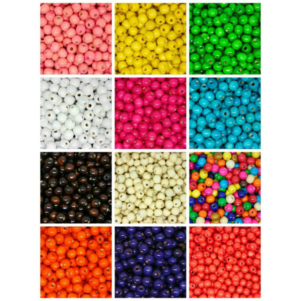 100 Pcs - 12mm ROUND WOODEN BEADS WOOD CRAFT BEAD KIDS