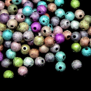 100 Pcs - 6mm Multi Coloured Acrylic Stardust Spacer Beads Bead Jewellery T95