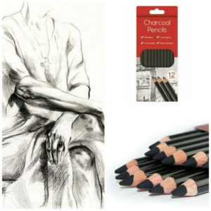 12 Charcoal Artist Pencils For Drawing Sketching Shading Draw Tones Shades