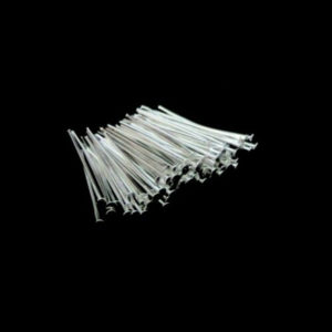 200 Pcs - 40mm Silver Plated Flat Head Pins Jewellery Craft Findings C146