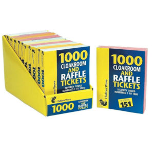 RAFFLE TICKET BOOK Cloakroom Tombola Draw Security Coded Numbered 1-1000 TICKETS