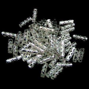 50 x 12mm Silver Plated Hollow Tube Spacer Beads Jewellery Craft Beading N104