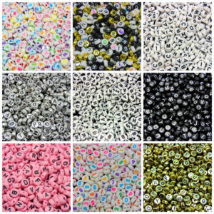 500 Pcs 7mm Random Mix 7mm Round Alphabet Letter Beads Kids Beading Crafts ML